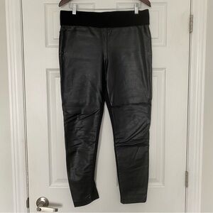 Club Monaco Black Stretch Faux Leather Leggings Size 12